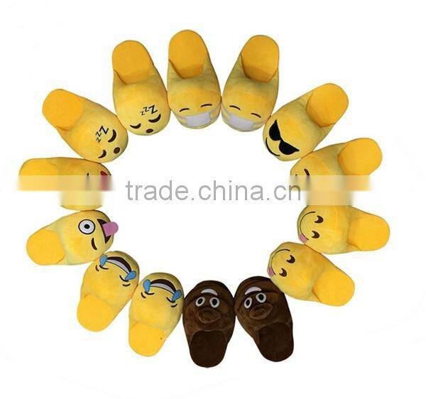 Popular Indoor Soft Plush Emoji Slippers
