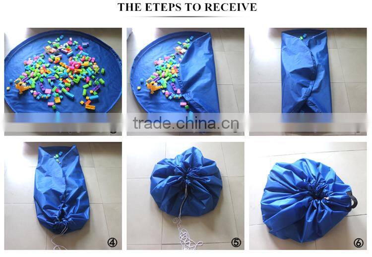 Factory Supplier Drawstring Toy Carry Bag Organizer,Play mat Toy Storage Bag