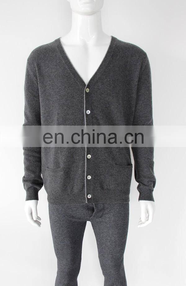 China factory directly supply sport style solide color cashmere cardigans for men