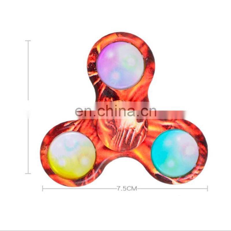 2017 hot fingertips camouflage triangle gyro decompression fingertips gyro with LED lights