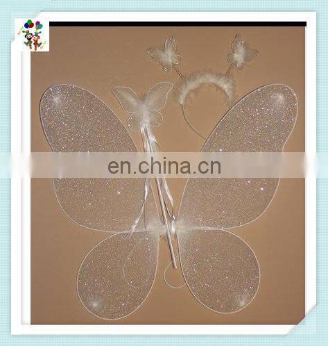 Kids Party Pink Butterfly Wings with Wand Headband HPC-1752