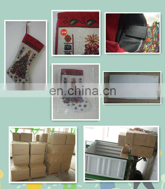 LED black plush christmas stocking