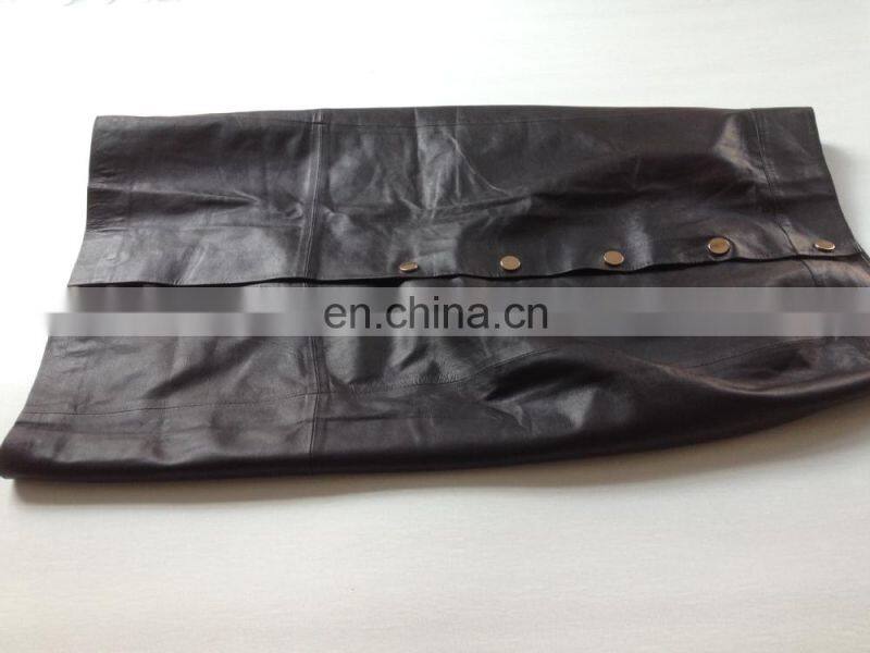 2015 new style genuine sheep leather skirt