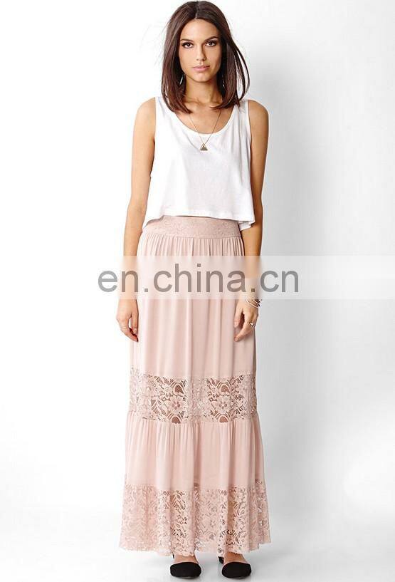 wholesale long skirt chiffon lace skirt latest skirt design pictures of long skirt new fashion lady maxi skirt