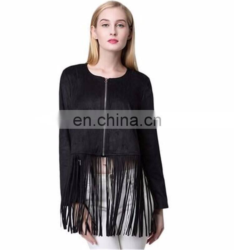 O Neck Tassel hem Zipper kettle life price Jacket for women