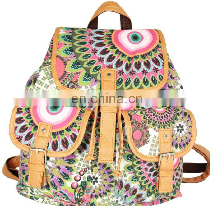 Wholesale unisex canvas sports travelling backpack bag