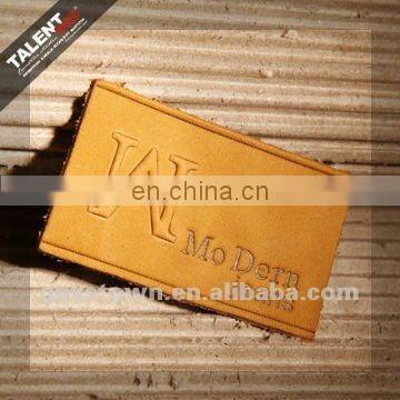 custom private brand name logo leather jeans label