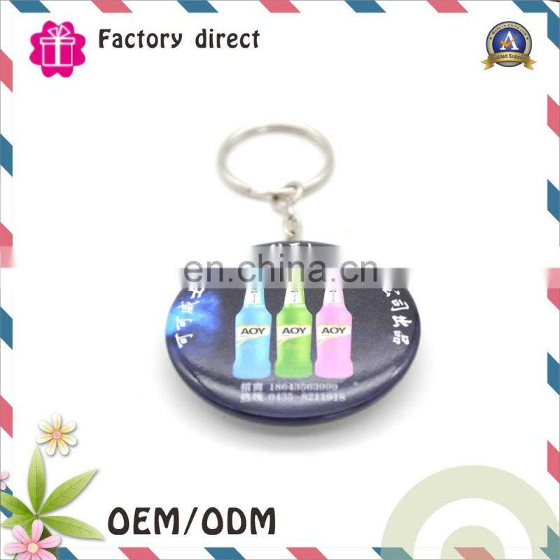 Tin Plate button key chain metal key chain