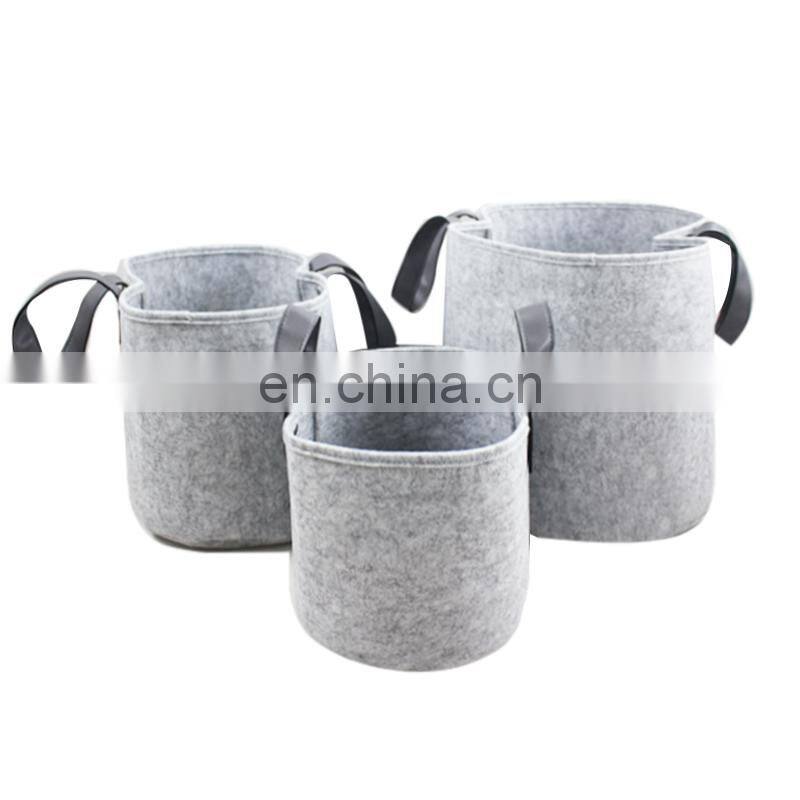 yellow customized color felt fabric pot with handles cheap high quality bag vegetable grow bags