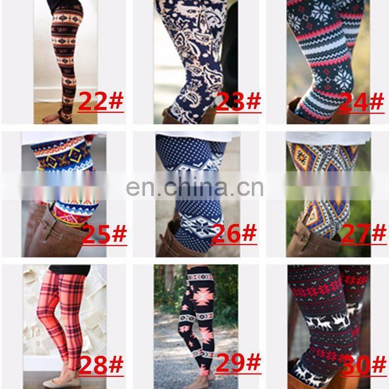 30 Design jacquard printed family matching outfits kids pants leggings for baby girls