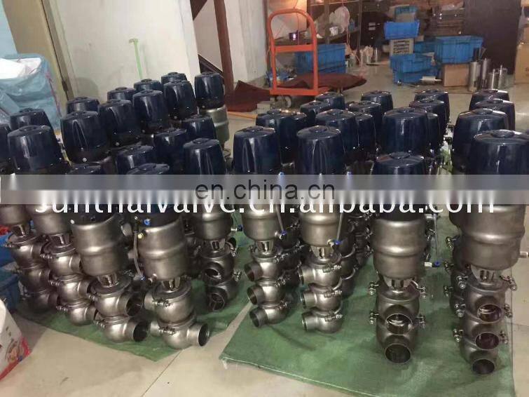 Compatible new design sanitary automatic control 3 way reversing valve for fluid change over