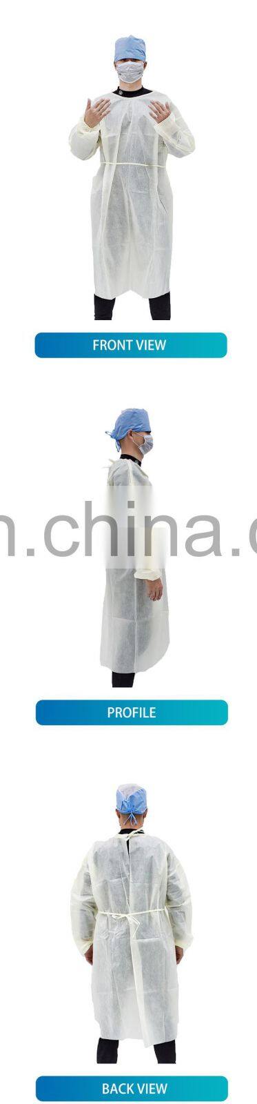 PP non woven isolation gown disposable for hospital vistor