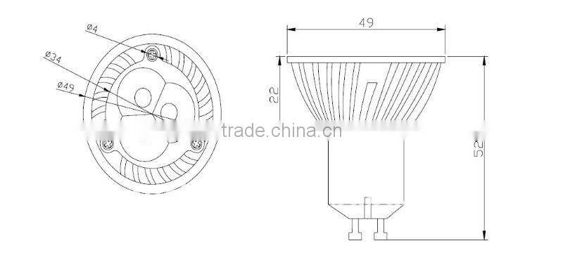 4*1W GU10/MR16/E27/E14 high power led bulb(manufacture)