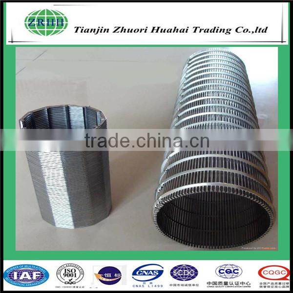 V wedge screen filter cartridge and cylindrical screen type strainer