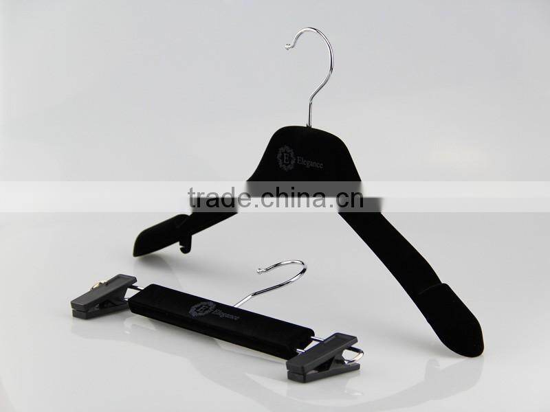 black plastic material dress velevt hanger