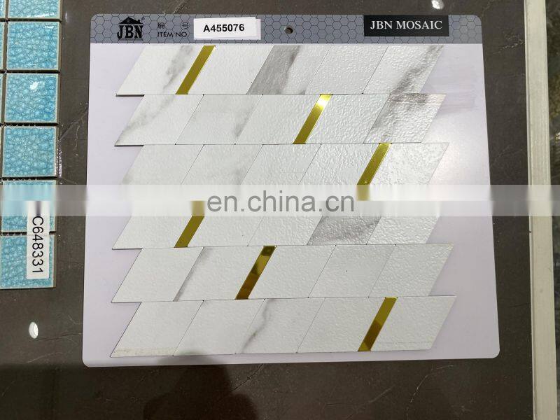 Non-Toxic,tasteless Sticker Adhesive Paper 3M Self-Adhesive Aluminum Plastic Marble Carrara White Mosaic Wall Ceiling tiles