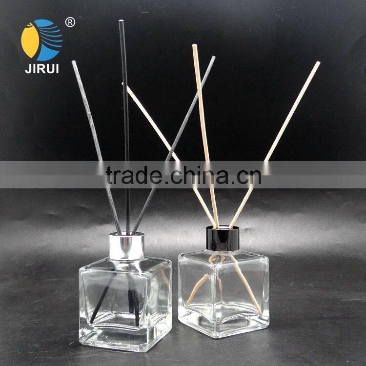 135ml square natural scent reed diffuser glass bottle with aluminum cap glass diffuser bottle