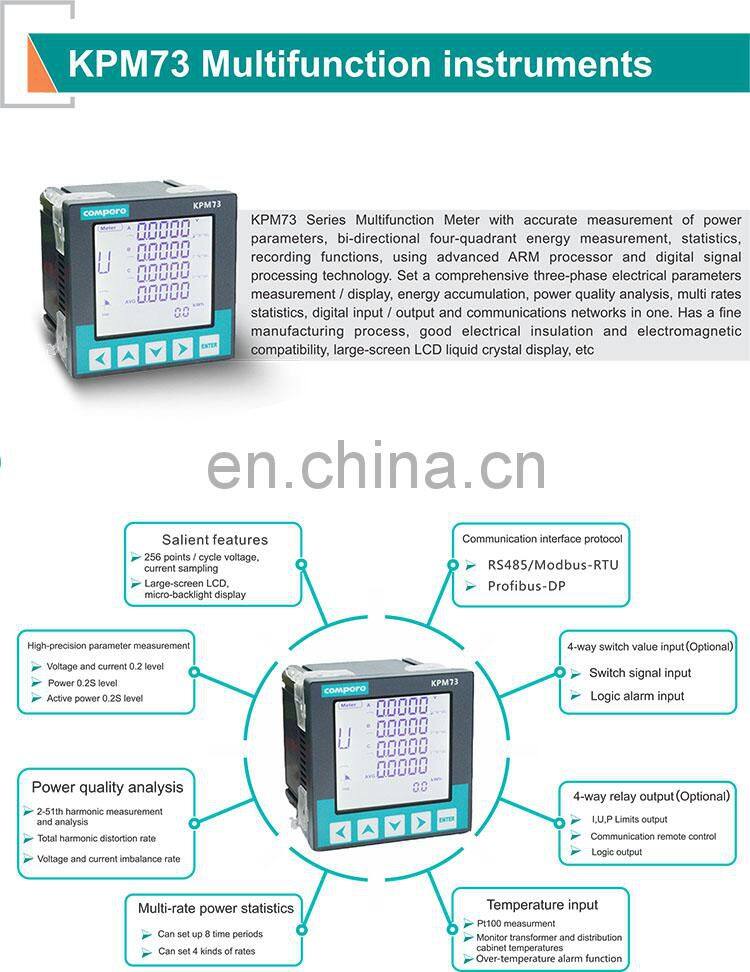 KPM73-B Factory Price Multifunction Digital Panel Power Meter