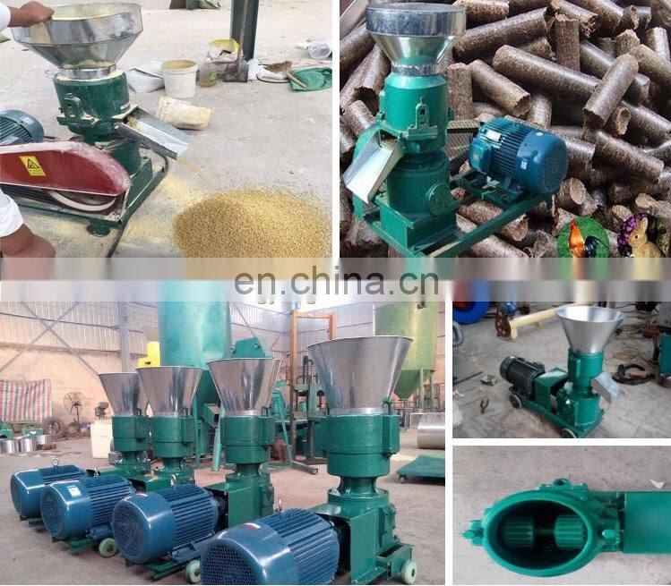 Grass Rice Husk Leaf Corn Stalk Flat Die Wood Pellet Mill With Diesel Motor