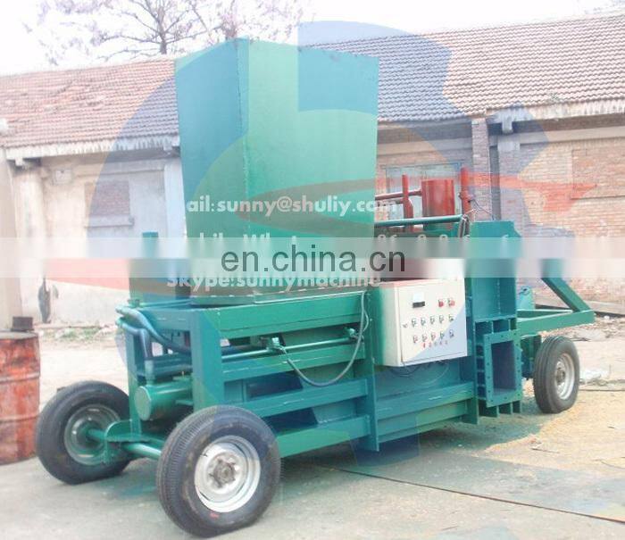 Full automatic hydraulic system wood sawdust wood shavings baler machine for sale