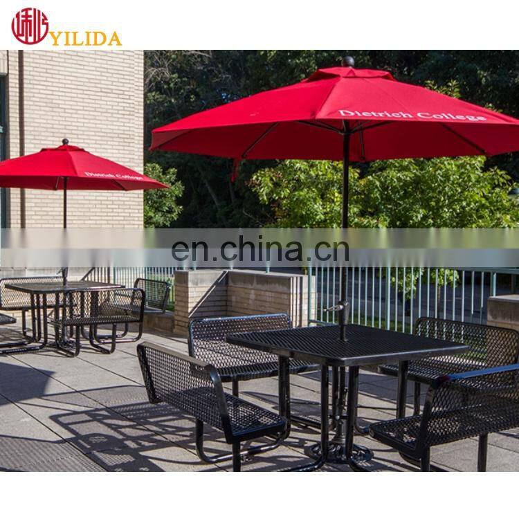 comfortable expanded metal garden bench and chair
