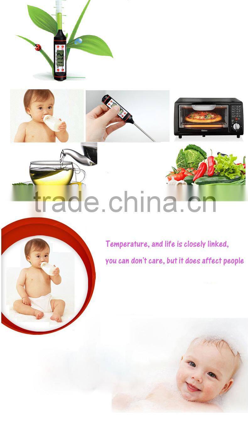Digital Instant-Read Electronic Stainless Steel Metal Probe BBQ Food Kitchen Milk Bottle Temperature Thermometer