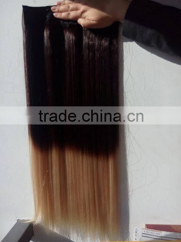 2015 most fashion ombre color one piece remy clip in hair
