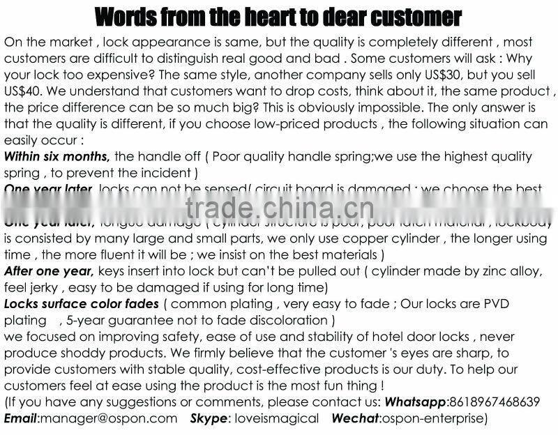 Top-grade hotel door lock for Hilton Hotel