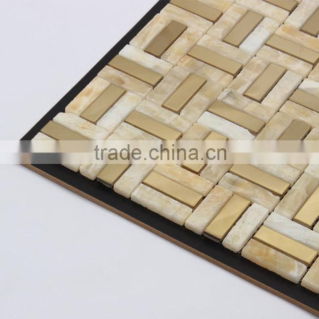 Stainless steel stone mosaic tile