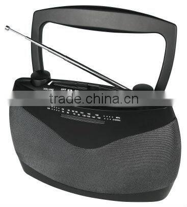 Double speaker portable AM/FM Radio with bass boost