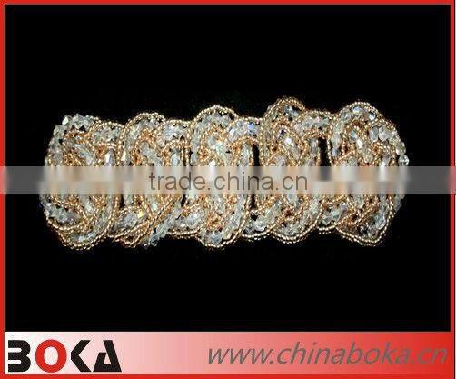 Beaded rhinestones bridal applique