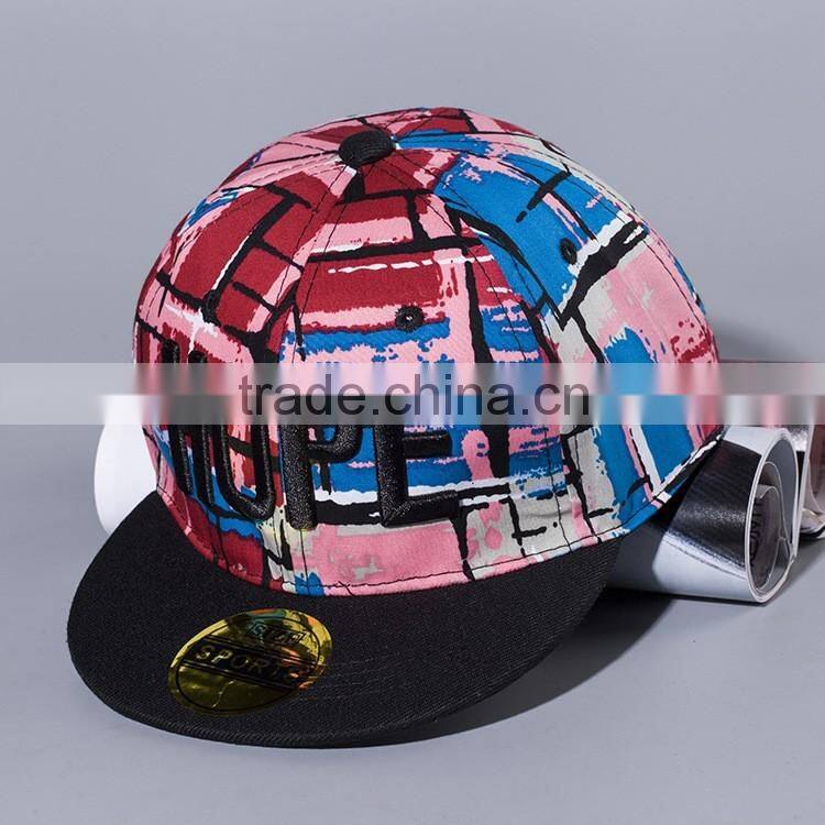 HOPE Embroidery Checked Plaid Snapback Boys Girls Flat Cap