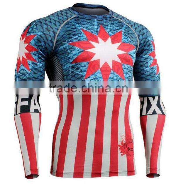 Fast delivery factory price custom compression shirt,wholesale compression shirts,spandex mens compression shirts