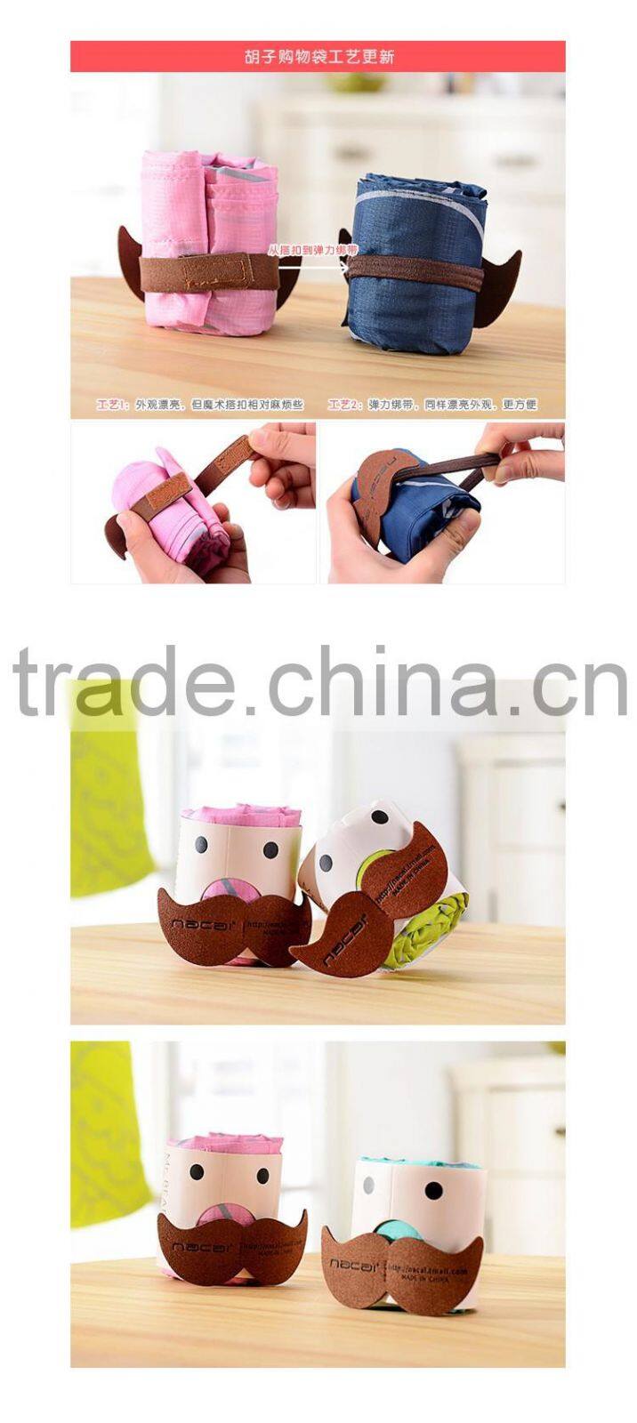 Newest beard shape folding recycle shopping bag women handbag