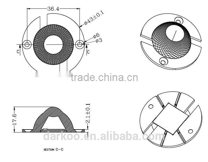 2014 New NIchia led reflector COB reflector with lens DK9210-R&L-B for spotlight