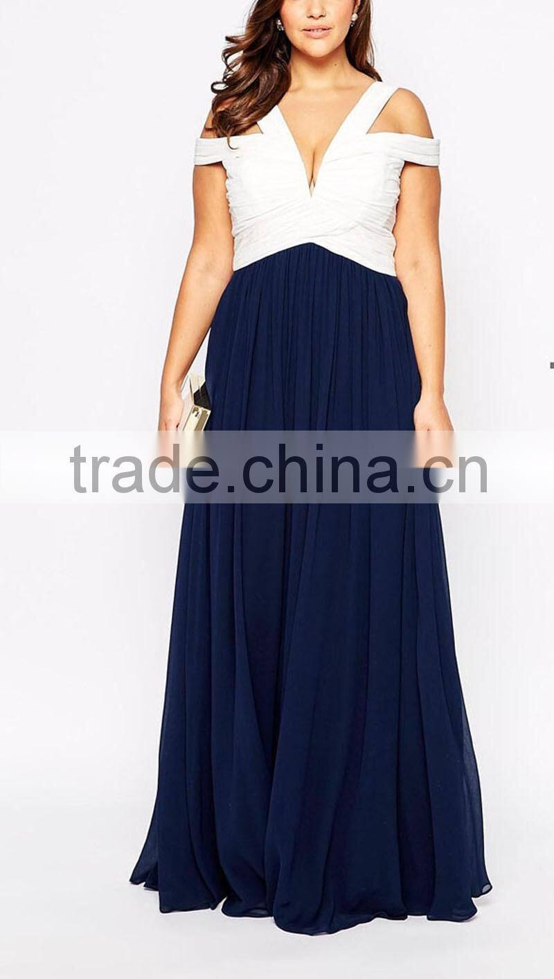Plus lady pleated gown designs dress summer apparel suppliers