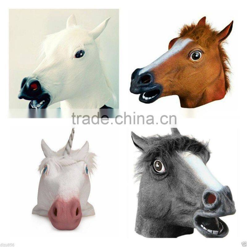 hot sales god quality halloween Rubber Latex head horse mask MK003