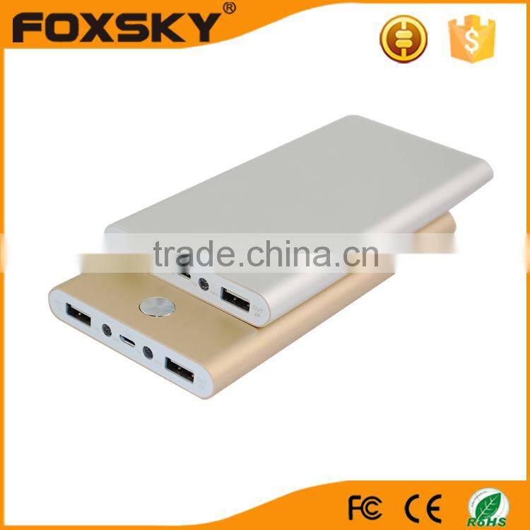 High capacity 12000mah Li-polymer portable power bank for tablet pc