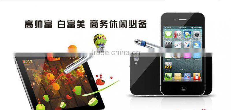 2 in 1 multifunctional Screen touch pen stylus pen can be use for souvenir pen with dustproof plug