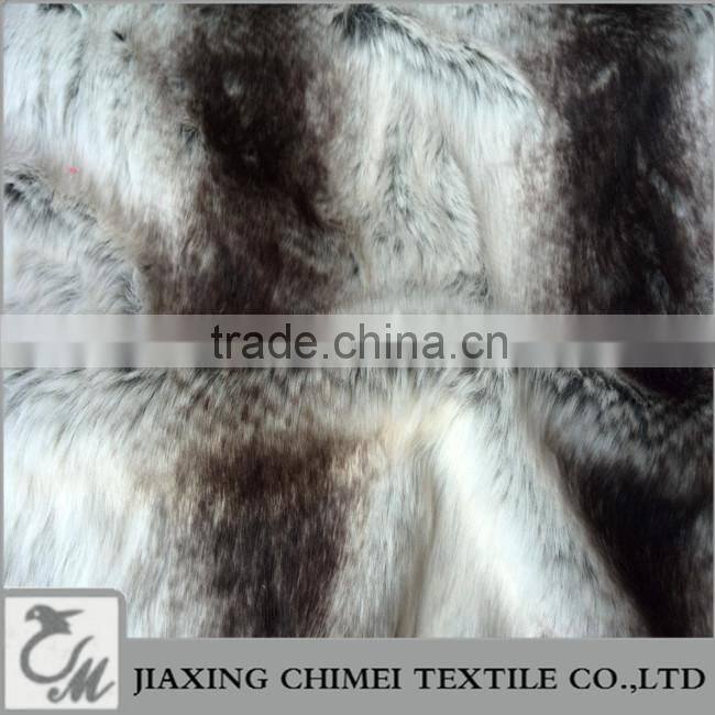 stripe printed acrylic faux fur for throw