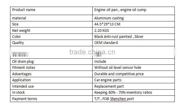 OEM new types oil pan oil sump factory with large capacity
