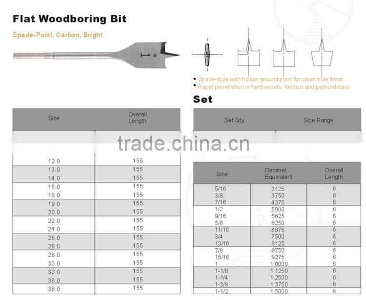 High quality spur point carbon TiN wood boring drill bits