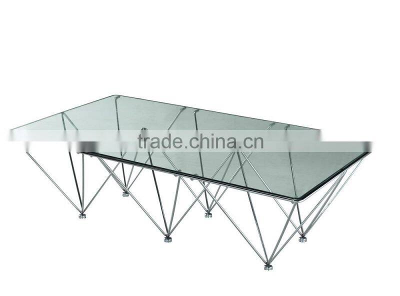 brass and glass coffee tables, rotating glass coffee table, square glass coffee table CT-070