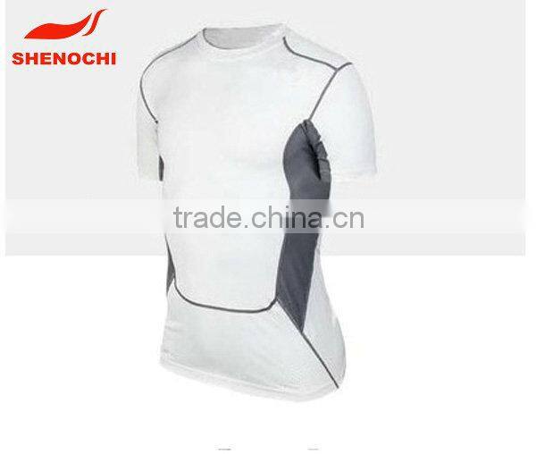 2015 Custom Design Short Sleeves Sports Mens Skinny Wear