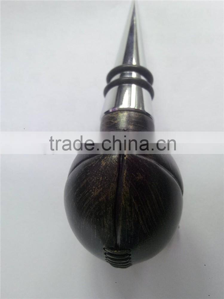 Popular football rugby metal wine stopper exist mold
