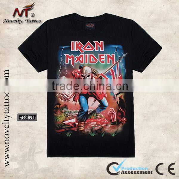 R100465 Men Head Tattoo Black T-shirt