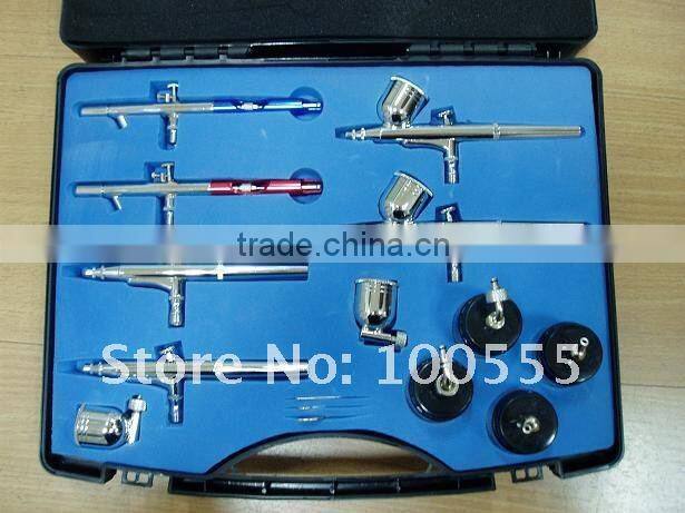 Professional Airbrush Set with 6pcs Airbrush,4pcs Glass Jar,2pcs Metal Cup (PR-812)