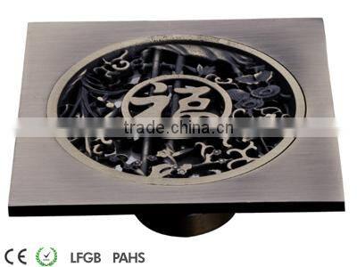 Antique Brass Square Shower Drain Floor Waste