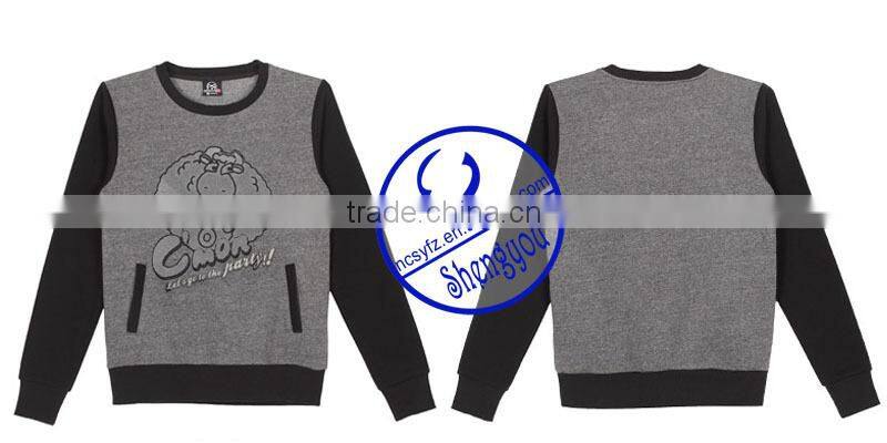 Wholesale custom 100 polyester mens pullover sweatshirt with pocket