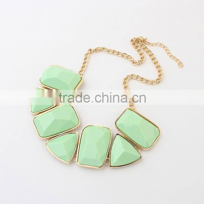 American and European hot sale fashion jewelry resin geometry necklace